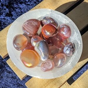✨Angel Aura✨ Sacral Chakra Bowl ☀️ Carnelian ❤️Red Banded Agate Gemstone…